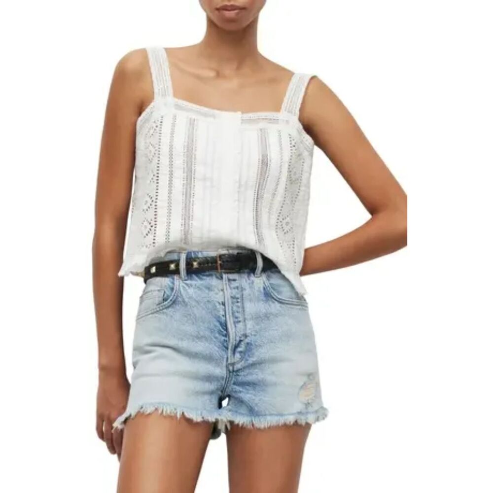 NWT Allsaints Samara Open Stitch Cotton Tank size 12 Orig. $169